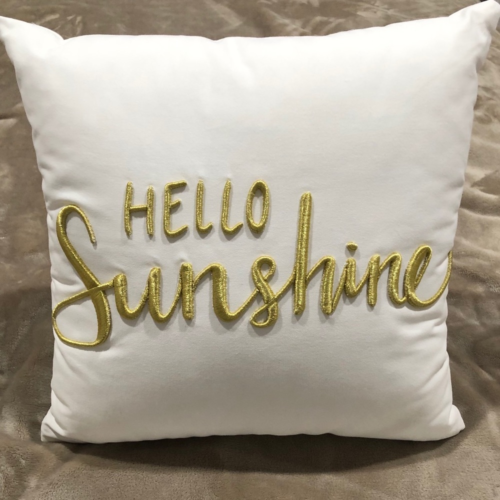 2/$20 Deco Throw Pillow “Hello Sunshine”